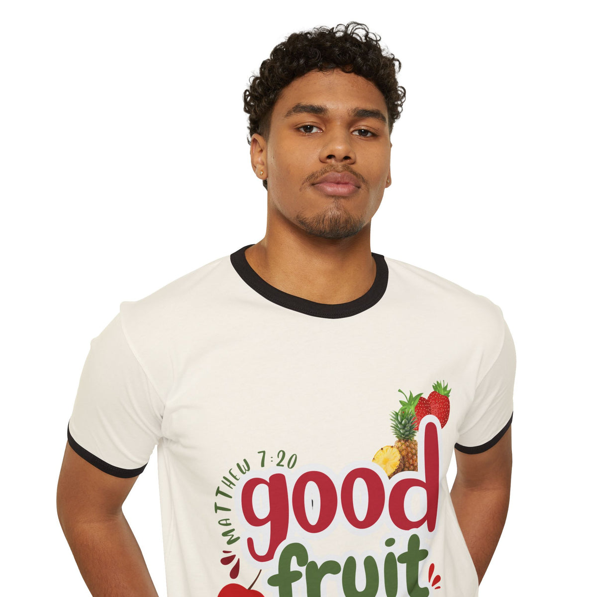 Good Fruit Unisex Ringer Tee - Retro Fruit Graphic T-Shirt - Bri Mone&