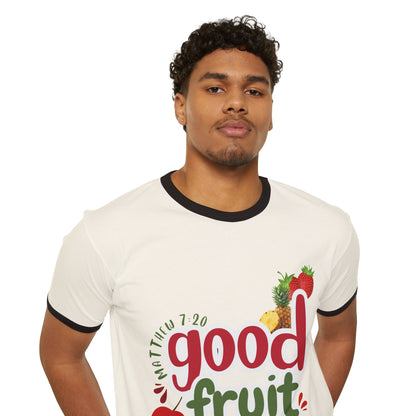 Good Fruit Unisex Ringer Tee - Retro Fruit Graphic T-Shirt - Bri Mone&