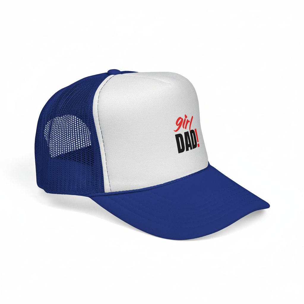 Girl Dad Trucker Cap — Vintage Bold Script Baseball Hat for New Dads &amp; Father&