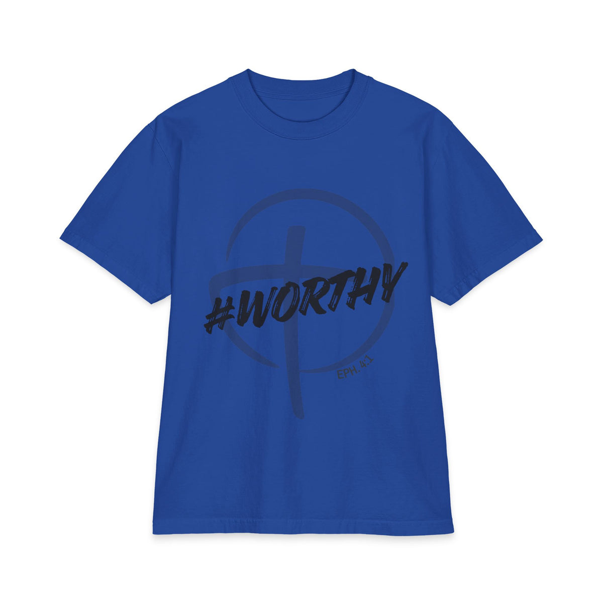 #Worthy Cross Men's T‑Shirt — #Worthy Faith Graphic Tee (Eph. 4:1) - Bri Mone't Apparel