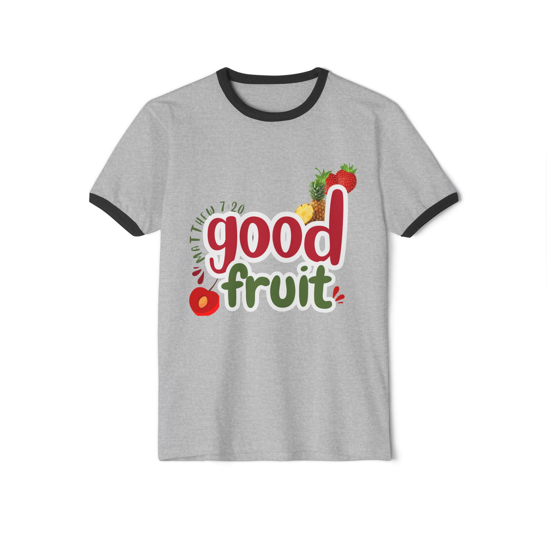 Good Fruit Unisex Ringer Tee - Retro Fruit Graphic T-Shirt - Bri Mone&