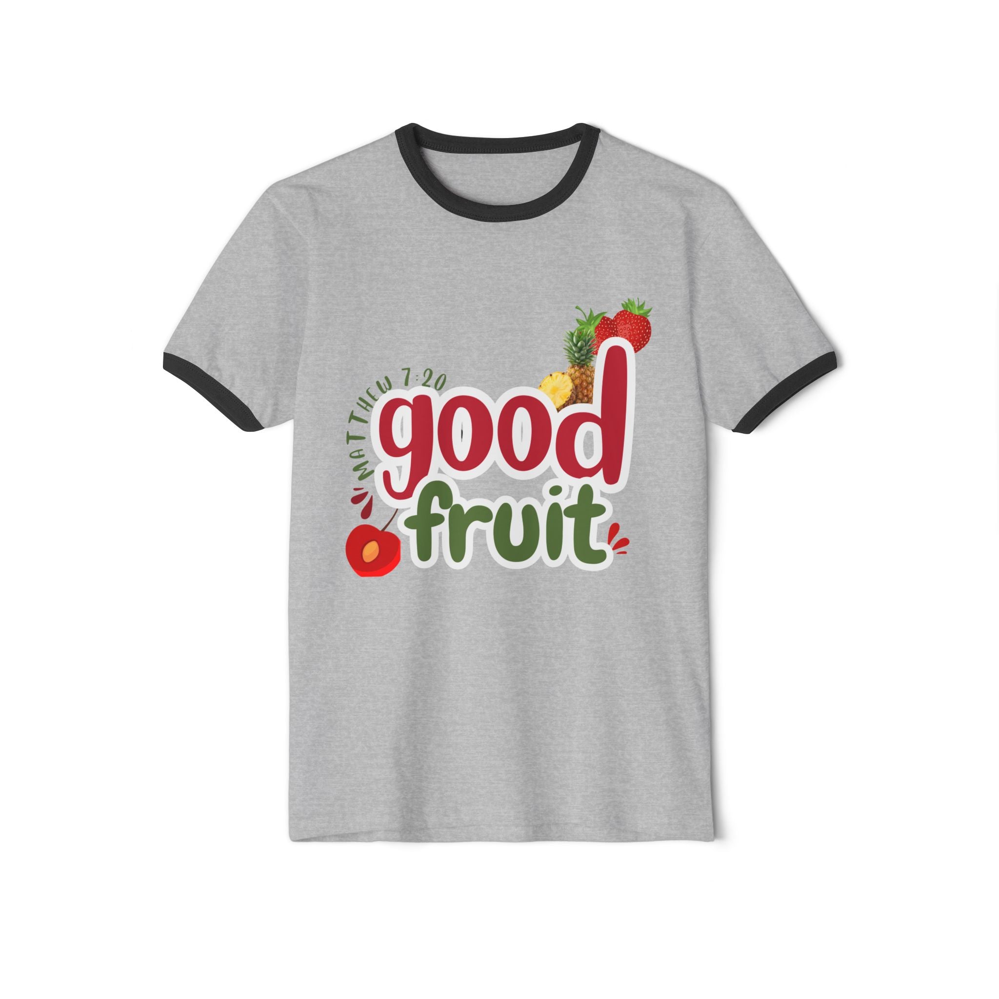 Good Fruit Unisex Ringer Tee - Retro Fruit Graphic T-Shirt - Bri Mone&
